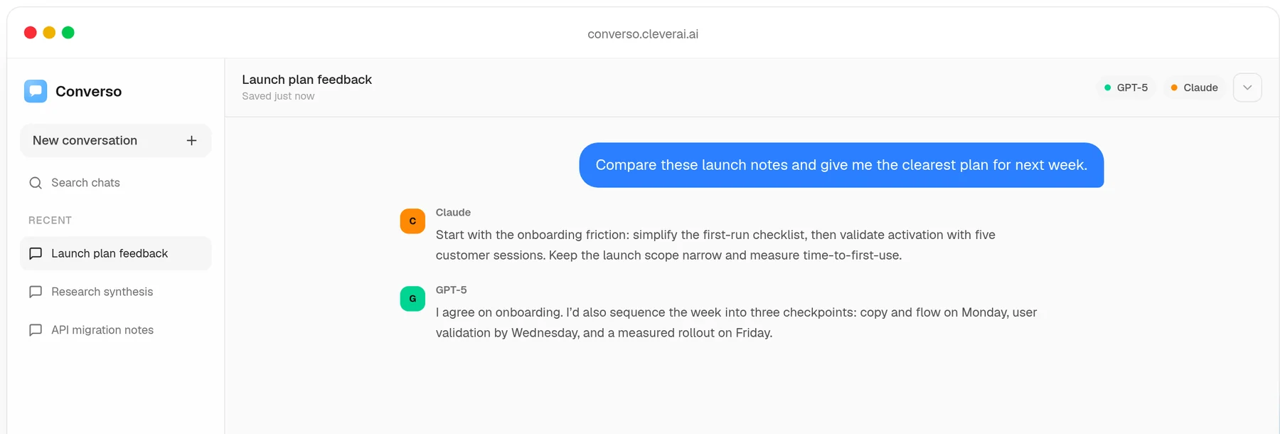 Converso product screenshot