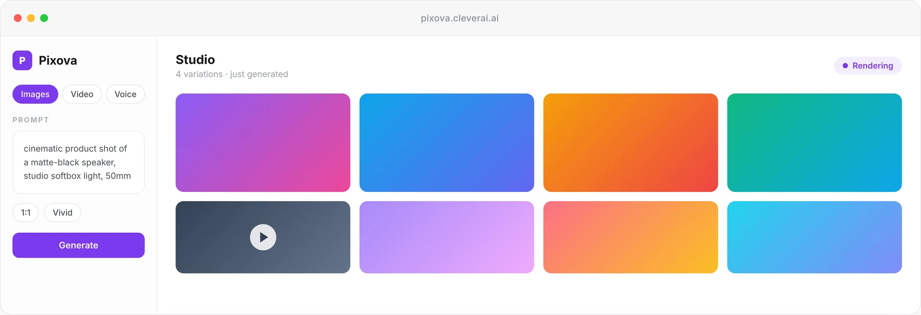 Pixova product screenshot